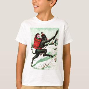 Krampus jagen schlechten Kindern Winterschnee T-Shirt