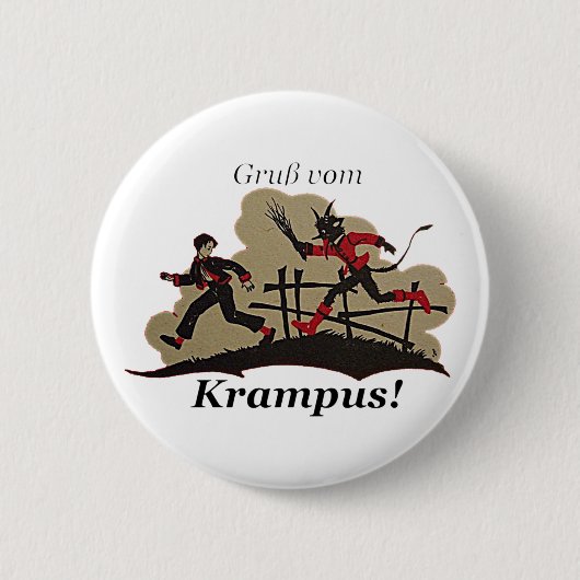 Krampus jagt Kind Button (Vorderseite)