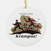 Krampus jagt Kind Keramikornament (Vorne)