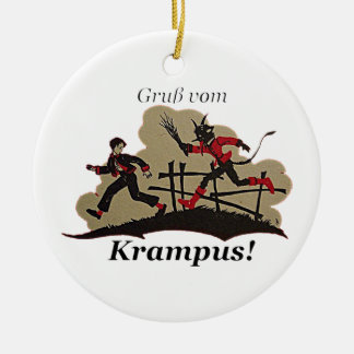Krampus jagt Kind Keramikornament