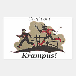 Krampus jagt Kind Rechteckiger Aufkleber