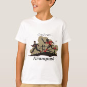 Krampus jagt Kind T-Shirt (Vorderseite)