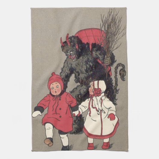 Krampus jagt Kinder Rute Handtuch (Vertikal)