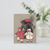 Krampus jagt Kinder Rute Postkarte (Stehend Vorderseite)