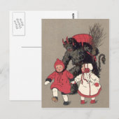 Krampus jagt Kinder Rute Postkarte (Vorne/Hinten)