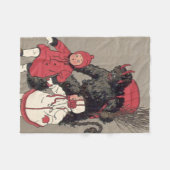 Krampus jagt Kinder Schalter Fleecedecke (Vorderseite (Horizontal))