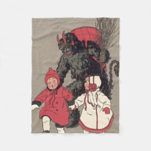 Krampus jagt Kinder Schalter Fleecedecke