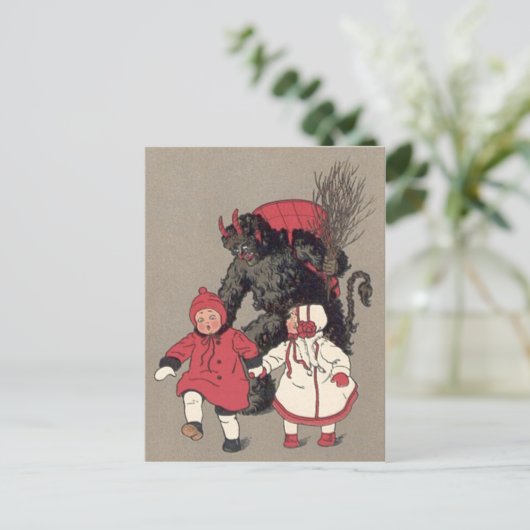 Krampus Jasing Children Switch Postkarte (Stehend Vorderseite)