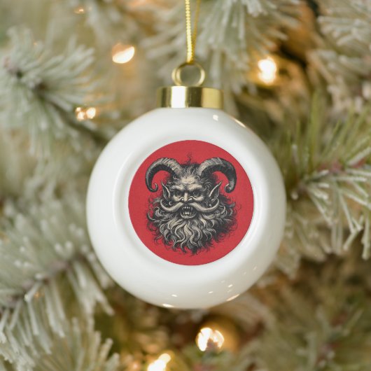 Krampus Keramik Kugel-Ornament (Baum)