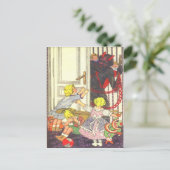 Krampus Kidnapping Bad Children Postkarte (Stehend Vorderseite)