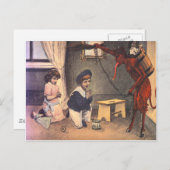 Krampus Kidnapping Bad Children Postkarte (Vorne/Hinten)