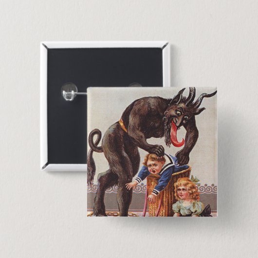 Krampus Kidnapping Children Button (Vorne & Hinten)