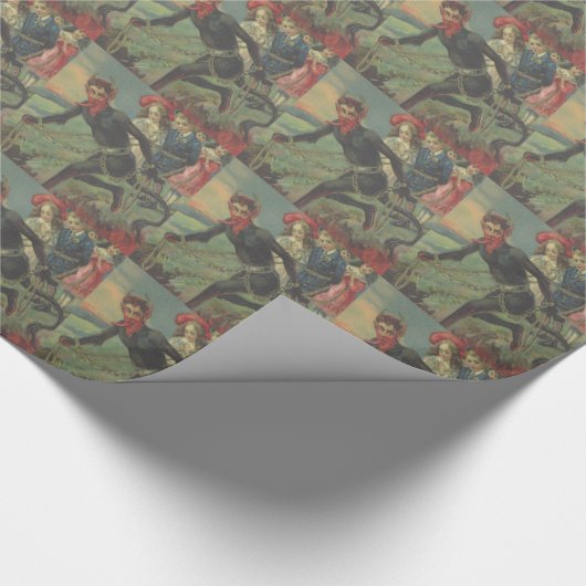 Krampus Kidnapping Children Geschenkpapier (Ecke)
