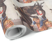 Krampus Kidnapping Children Geschenkpapier (Rolleneckpunkt)