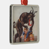 Krampus Kidnapping Children Ornament Aus Metall (Rechts)