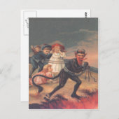 Krampus Kidnapping Children Postkarte (Vorne/Hinten)