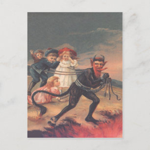 Krampus Kidnapping Children Postkarte