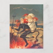Krampus Kidnapping Children Postkarte (Vorderseite)