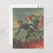 Krampus Kidnapping Children Postkarte (Vorne/Hinten)