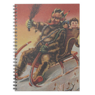 Krampus Kidnapping Children Sleigh Notizblock