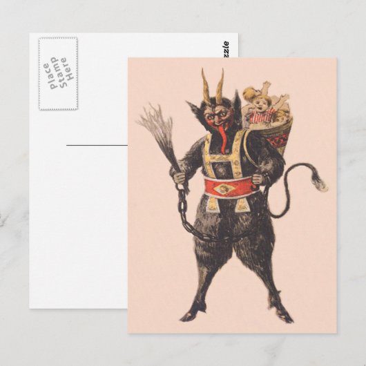 Krampus Kidnapping Children Switch Postkarte (Vorne/Hinten)