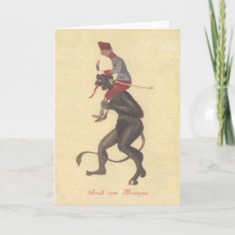 Krampus Kidnapping Erwachsene Feiertagskarte