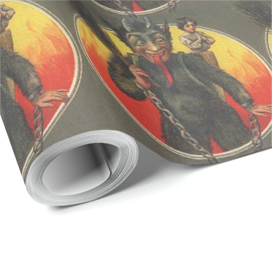 Krampus Kidnapping Frau Geschenkpapier (Rolleneckpunkt)