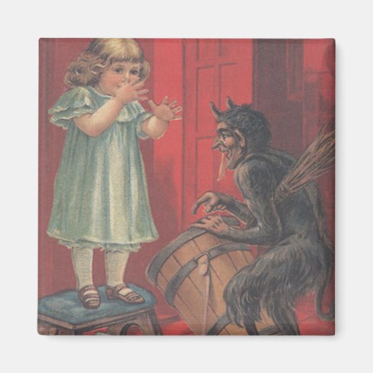 Krampus Kidnapping Girl Magnet (Vorne)