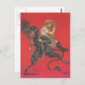 Krampus Kidnapping Girl Postkarte (Vorne/Hinten)