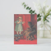 Krampus Kidnapping Girl Toy Postkarte (Stehend Vorderseite)