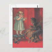 Krampus Kidnapping Girl Toy Postkarte (Vorne/Hinten)