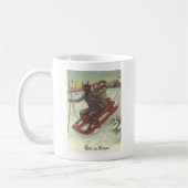 Krampus Kidnapping Kinder auf Schlitten Kaffeetasse (Links)
