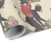 Krampus Kidnapping Kinderkettenflügel Geschenkpapier (Rolleneckpunkt)