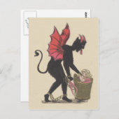 Krampus Kidnapping Kinderkettenflügel Postkarte (Vorne/Hinten)