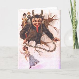 Krampus Kidnapping Women Feiertagskarte