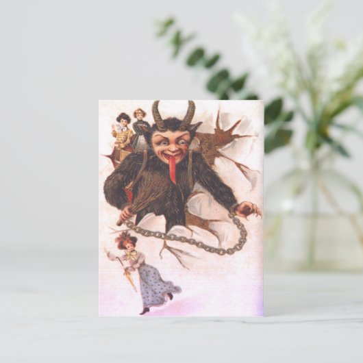Krampus Kidnapping Women Postkarte (Stehend Vorderseite)
