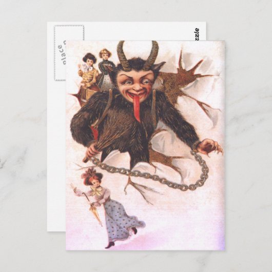 Krampus Kidnapping Women Postkarte (Vorne/Hinten)