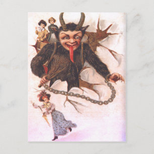 Krampus Kidnapping Women Postkarte