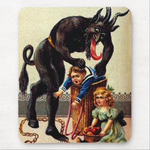 Krampus-Kinder-im-Korb-Feiertags-Weihnachten-Mausp Mousepad