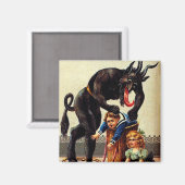 Krampus Kinder im Korb Weihnachtsmagnet Magnet (Vorderseite/Rückseite)