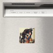 Krampus Kinder im Korb Weihnachtsmagnet Magnet (In Situ (Geschirrspüler))