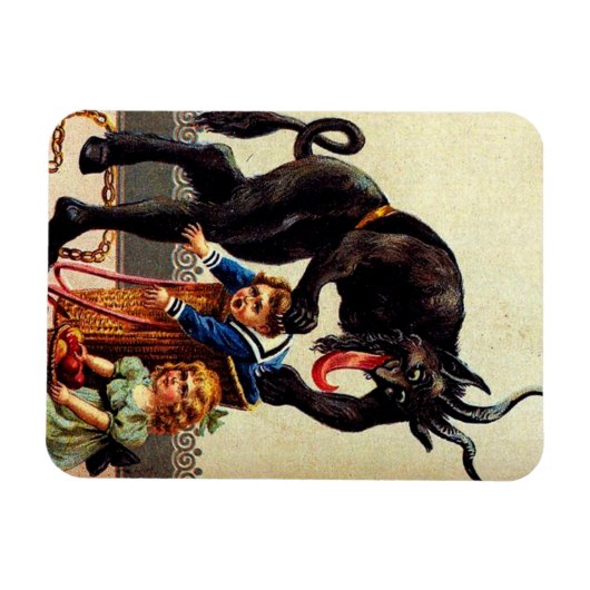 Krampus Kinder im Korb Weihnachtsmagnet Magnet (Horizontal)