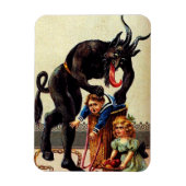 Krampus Kinder im Korb Weihnachtsmagnet Magnet (Vertikal)