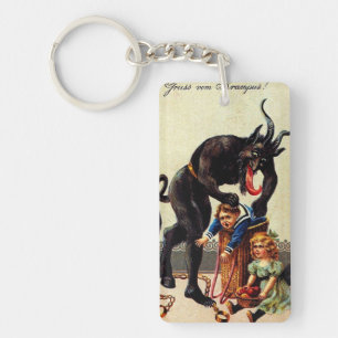 Krampus-Kinder im Weihnachtskorb Weihnachten Xmas Schlüsselanhänger