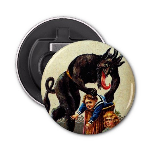 Krampus Kinder in Basket Holiday Xmas Flaschen Ope Flaschenöffner (Vorderseite)