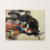 Krampus Kinder in Basket Urlaub Weihnachtspuzzle Puzzle (Horizontal)