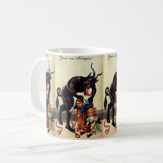Krampus Kinder in Basketball Weihnachten Kaffeetasse (Vorderseite Links)