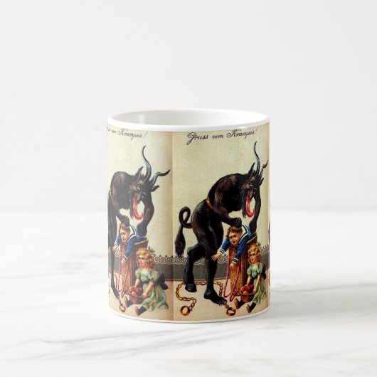 Krampus Kinder in Basketball Weihnachten Kaffeetasse (Mittel)