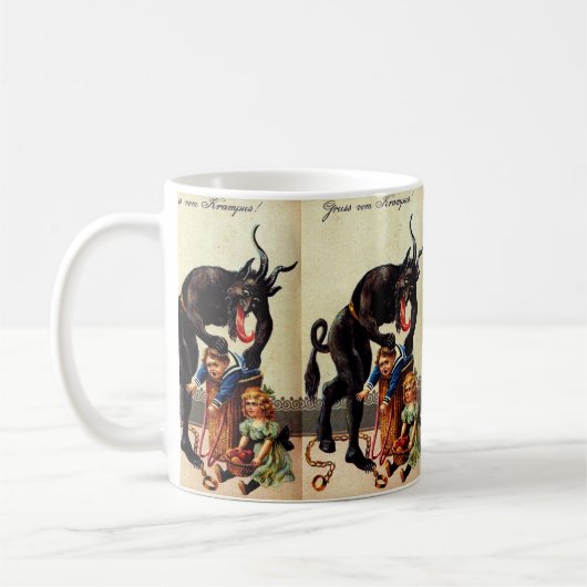Krampus Kinder in Basketball Weihnachten Kaffeetasse (Links)