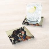 Krampus Kinder in Basketball Weihnachtsfeiertag We Glasuntersetzer (Schrägansicht)